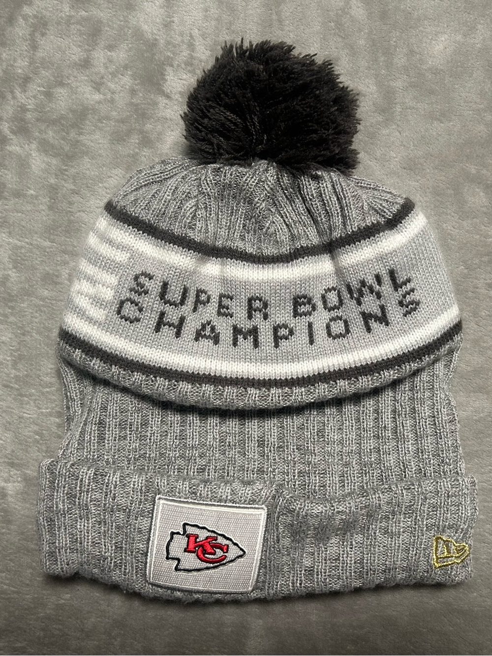 NFL Kansas City Chiefs Super Bowl Champions Beanie Hat Gray One Size